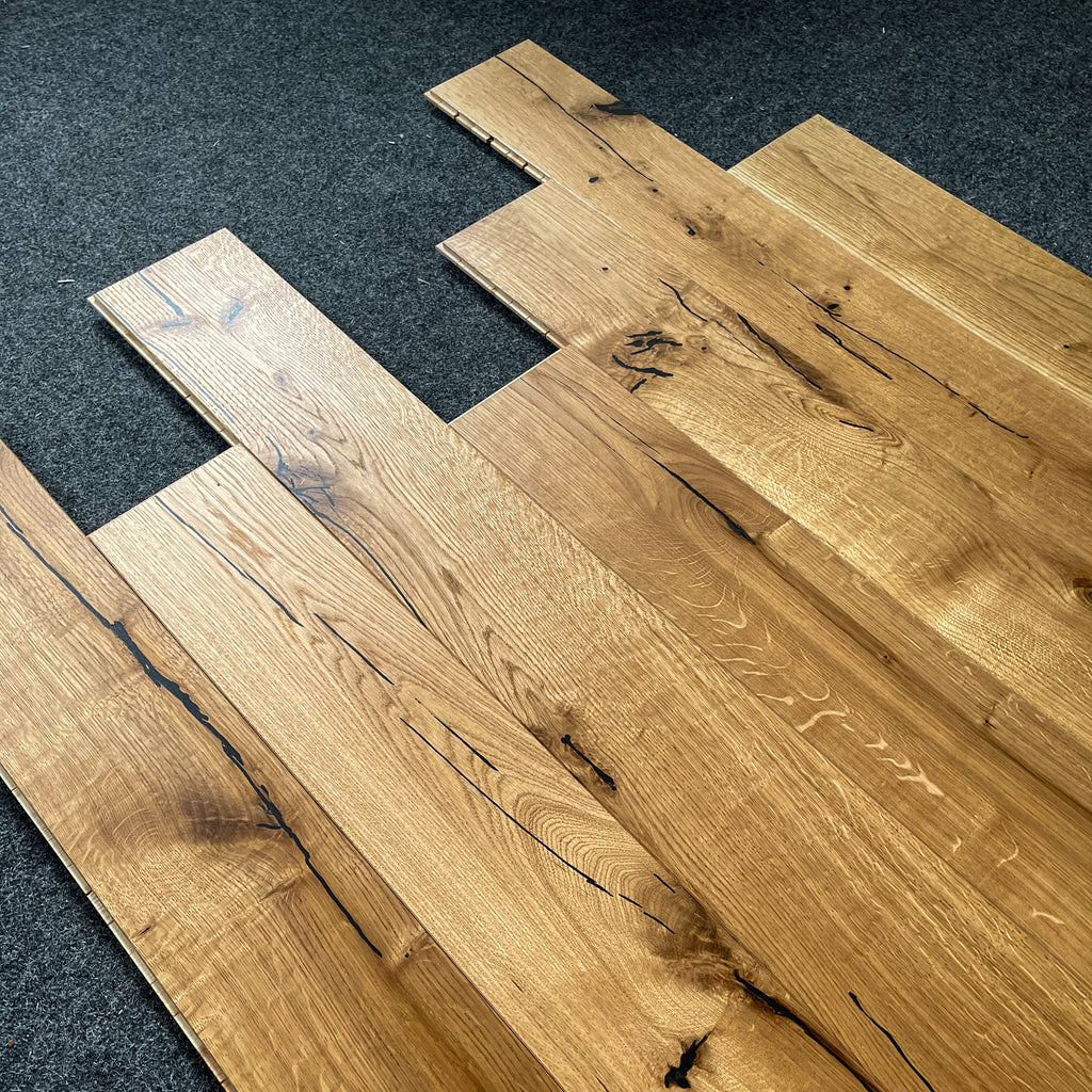 Deska podłogowa 3- Warstwowa dąb kolor Naturalny klasa Rustic 15 / 160 / 1080 mm